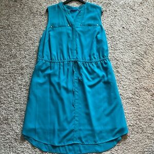 Apt. 9 Turquoise Sleeveless Tie Waist Dress